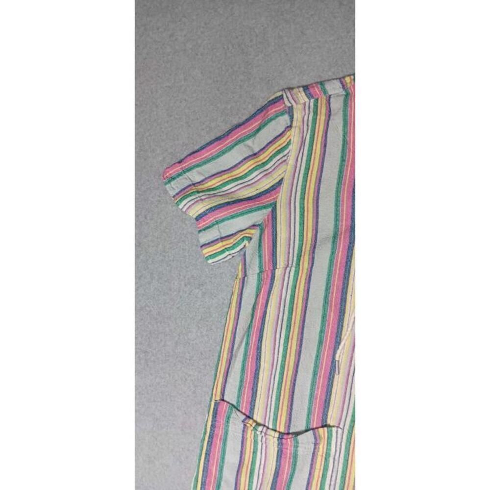 Free Assembly Dress Womens Size XL Multicolor Stripes Linen Blend Coastal - Picture 4 of 11